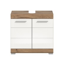 Waschbeckenunterschrank >Wave< in Nox Oak Dekor /...