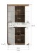 Hochschrank >Wave< in Nox Oak Nachbildung/Weiß hochglanz - 74x141x31cm (BxHxT)