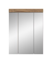 Badezimmerspiegelschrank >Wave< in Nox Oak Dekor /...
