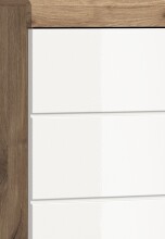 Badezimmer-Set >Wave< in Nox Oak Nachbildung/Weiß hochglanz - 204x191x34 (BxHxT)