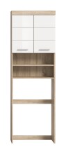 Waschmaschinenumbauschrank >Lambada< in Eiche Dekor / Weiß - 63x191x24cm (BxHxT)