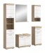 Badezimmer-Set >Lambada< in Eiche Dekor / Weiß hochglanz - 164x191x34cm (BxHxT)