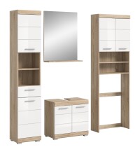Badezimmer-Set >Lambada< in Eiche Dekor / Weiß - 190x191x34cm (BxHxT)