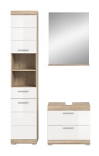 Badezimmer-Set >Lambada< in Eiche Dekor / Weiß  - 112x191x34cm (BxHxT)
