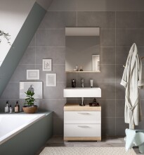 Badezimmer-Set >Lambada< in Eiche Dekor / Weiß  - 60x191x34cm (BxHxT)