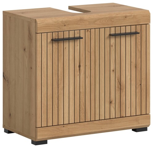 Waschbeckenunterschrank >Scout< in Artisan Eiche Nachbildung - 60x56x34 (BxHxT)