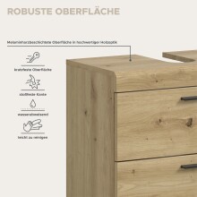 Waschbeckenunterschrank >Scout< in Artisan Eiche Nachbildung - 60x56x34 (BxHxT)