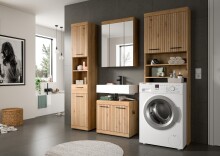 Waschmaschinenumbauschrank >Scout< in Artisan Eiche Dekor - 63x191x24cm (BxHxT)