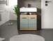 Waschbeckenunterschrank >Scout< in Eiche Dekor / Salbei - 60x56x34cm (BxHxT)