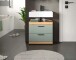 Waschbeckenunterschrank >Scout< in Eiche Dekor / Salbei - 60x56x34cm (BxHxT)