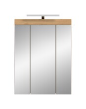 Badezimmerspiegelschrank >Scout< in Eiche Dekor / Spiegel - 60x79x18cm (BxHxT)