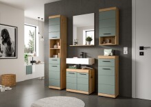 Badezimmer-Set >Scout< in Artisan Eiche Nachbildung/Salbei - 164x191x34 (BxHxT)