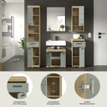 Badezimmer-Set >Scout< in Artisan Eiche Nachbildung/Salbei - 164x191x34 (BxHxT)