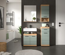 Badezimmer-Set >Scout< in Artisan Eiche Nachbildung/Salbei - 112x191x34 (BxHxT)