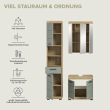 Badezimmer-Set >Scout< in Artisan Eiche Nachbildung/Salbei - 112x191x34 (BxHxT)