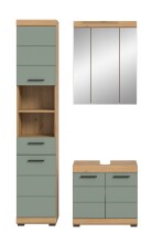 Badezimmer-Set >Scout< in Artisan Eiche Nachbildung/Salbei - 112x191x34 (BxHxT)
