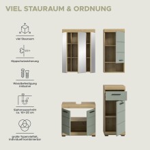 Badezimmer-Set >Scout< in Artisan Eiche Nachbildung/Salbei - 112x191x34 (BxHxT)