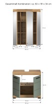 Badezimmer-Set >Scout< in Artisan Eiche Nachbildung/Salbei - 60x191x34cm (BxHxT)