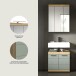 Badezimmer-Set >Scout< in Artisan Eiche Nachbildung/Salbei - 60x191x34cm (BxHxT)