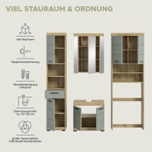 Badezimmer-Set >Scout< in Artisan Eiche Nachbildung/Salbei - 190x191x34 (BxHxT)