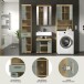 Badezimmer-Set >Scout< in Artisan Eiche Nachbildung/Salbei - 190x191x34 (BxHxT)