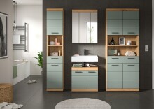 Badezimmer-Set >Scout< in Artisan Eiche Nachbildung/Salbei - 186x191x34 (BxHxT)