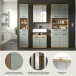 Badezimmer-Set >Scout< in Artisan Eiche Nachbildung/Salbei - 186x191x34 (BxHxT)