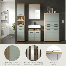 Badezimmer-Set >Scout< in Artisan Eiche Nachbildung/Salbei - 186x191x34 (BxHxT)