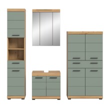 Badezimmer-Set >Scout< in Artisan Eiche Nachbildung/Salbei - 186x191x34 (BxHxT)