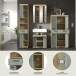 Badezimmer-Set >Scout< in Artisan Eiche Nachbildung/Salbei - 186x191x34 (BxHxT)