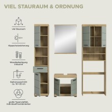 Badezimmer-Set >Scout< in Artisan Eiche Nachbildung/Salbei - 190x191x34 (BxHxT)