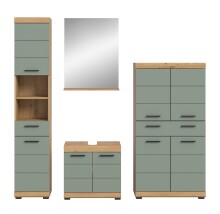 Badezimmer-Set >Scout< in Artisan Eiche Nachbildung/Salbei - 186x191x34 (BxHxT)