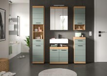 Badezimmer-Set >Scout< in Artisan Eiche Nachbildung/Salbei - 164x191x34 (BxHxT)