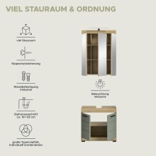 Badezimmer-Set >Scout< in Artisan Eiche Nachbildung/Salbei - 60x191x34cm (BxHxT)