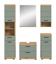 Badezimmer-Set >Scout< in Artisan Eiche Nachbildung/Salbei - 164x191x37 (BxHxT)