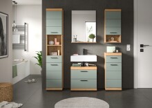 Badezimmer-Set >Scout< in Artisan Eiche Nachbildung/Salbei - 164x191x37 (BxHxT)