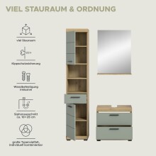 Badezimmer-Set >Scout< in Artisan Eiche Nachbildung/Salbei - 112x191x34 (BxHxT)