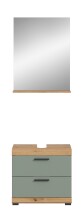 Badezimmer-Set >Scout< in Artisan Eiche Nachbildung/Salbei - 60x191x34cm (BxHxT)