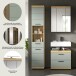 Badezimmer-Set >Scout< in Artisan Eiche Nachbildung/Salbei - 112x191x34 (BxHxT)