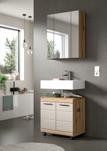 Waschbeckenunterschrank >Scout< in Evoke Oak Dekor / Kaschmir - 60x60x34 (BxHxT)