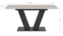Kulissen-Esstisch >Motion< ausziehbar in Grau/Kaschmir - 150-190x76x90cm (BxHxT)