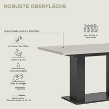 Kulissen-Esstisch >Motion< ausziehbar in Grau/Kaschmir - 150-190x76x90cm (BxHxT)