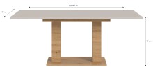 Kulissen-Esstisch >Motion< ausziehbar, Artisan Eiche Dekor/Kaschmir - 150-190x76x90cm (BxHxT)