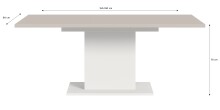 Kulissen-Esstisch >Motion< ausziehbar, Weiß/Kaschmir - 150-190x76x90cm (BxHxT)