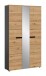 Garderobenschrank >Canu< in Basalt grau/Artisan Eiche Dekor - 105x190x37 (BxHxT)