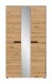Garderobenschrank >Canu< in Basalt grau/Artisan Eiche Dekor - 105x190x37 (BxHxT)