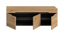 Schuhbank >Canu< in Basalt grau/Artisan Eiche Nachbildung - 120x43x37cm (BxHxT)