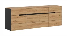 Garderobenschrank >Canu< in Basalt grau/Artisan...