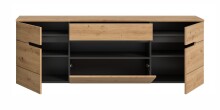Garderobenschrank >Canu< in Basalt grau/Artisan Eiche Dekor - 176x60x37 (BxHxT)