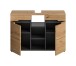 Waschbeckenunterschrank >Canu< in Basalt /Artisan Eiche Dekor - 80x55x34 (BxHxT)